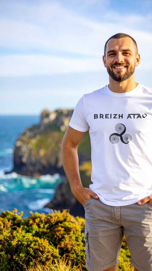 T-Shirt "Breizh Atao" - Bretagne Toujours - Blanc/Gwenn