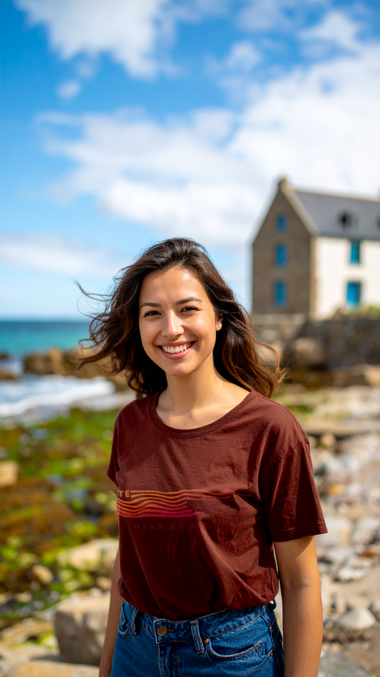 T-Shirt "Penn Ar Bed" - Pointe du Raz - Orange/Melenn-Ruz