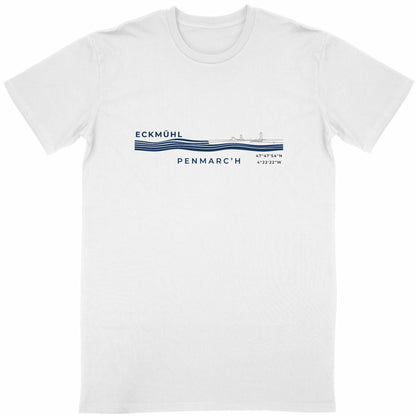 T-Shirt "Penmarc'h" - Phare d'Eckmühl - Blanc/Gwenn