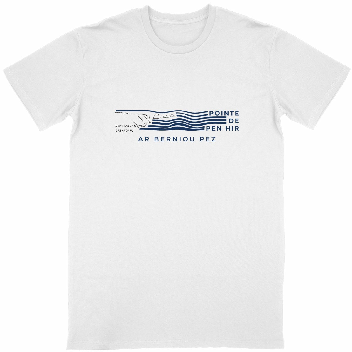 T-Shirt "Ar Berniou Pez" - Pointe de Pen Hir - Blanc/Gwenn