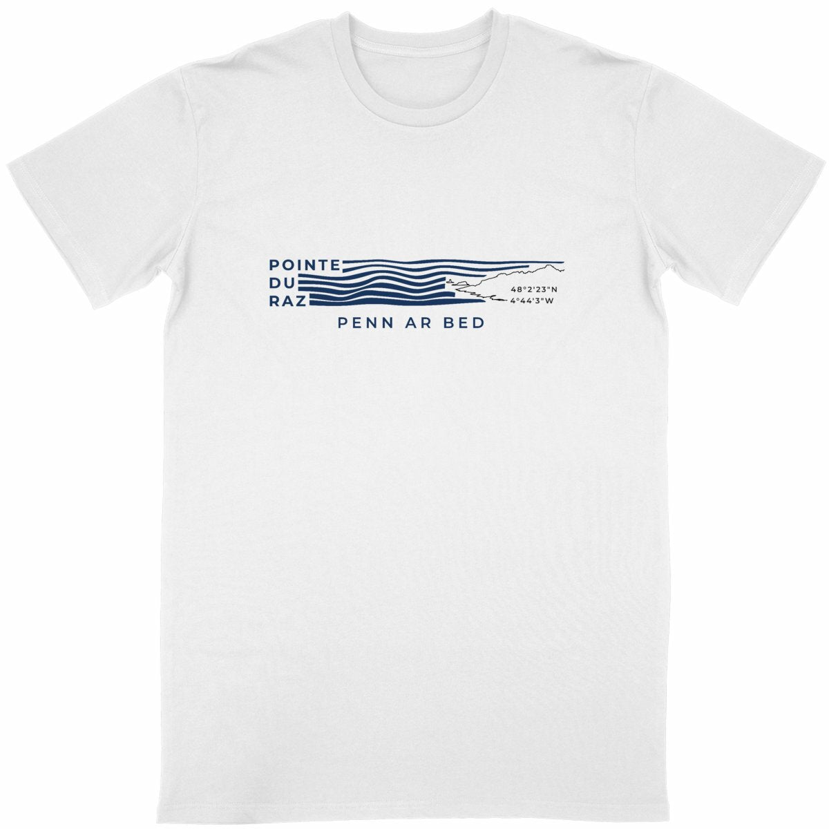 T-Shirt "Penn Ar Bed" - Pointe du Raz - Blanc/Gwenn