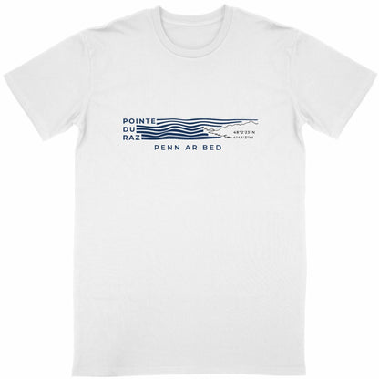 T-Shirt "Penn Ar Bed" - Pointe du Raz - Blanc/Gwenn