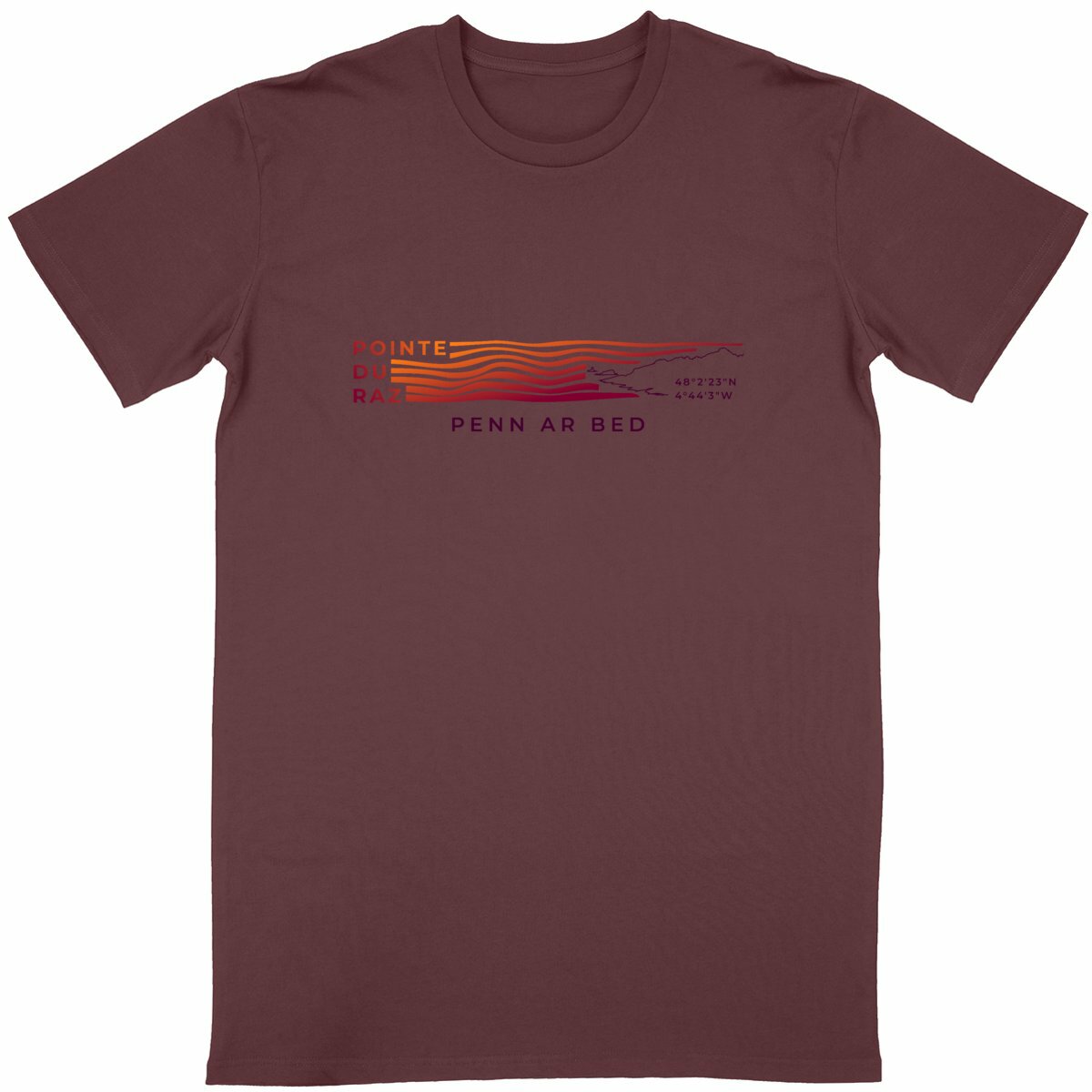 T-Shirt "Penn Ar Bed" - Pointe du Raz - Orange/Melenn-Ruz