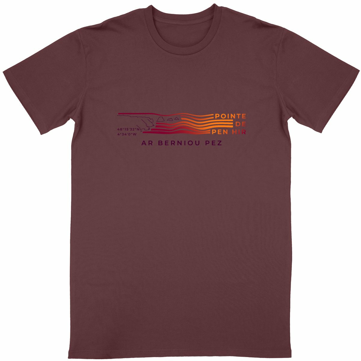 T-Shirt "Ar Berniou Pez" - Pointe de Pen Hir - Orange/Melenn-Ruz